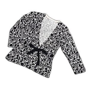 Size S Cardigan Ribbon Waist Botanical Floral Elevated Basic Cardigan